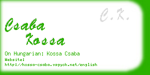 csaba kossa business card